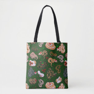 Bolso De Tela Tote verde de vacaciones de Ball Python