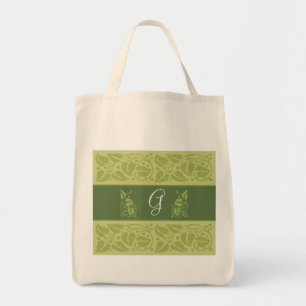Bolso De Tela Tote verde del ultramarinos del monograma de Eco