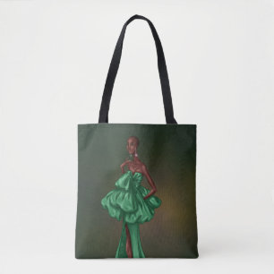 Bolso De Tela Tote vestido de esmeralda