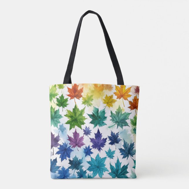 Bolso De Tela Tote vibrante de hoja de arce (Reverso)
