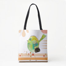 Tote Wacky Watercolor Warbler