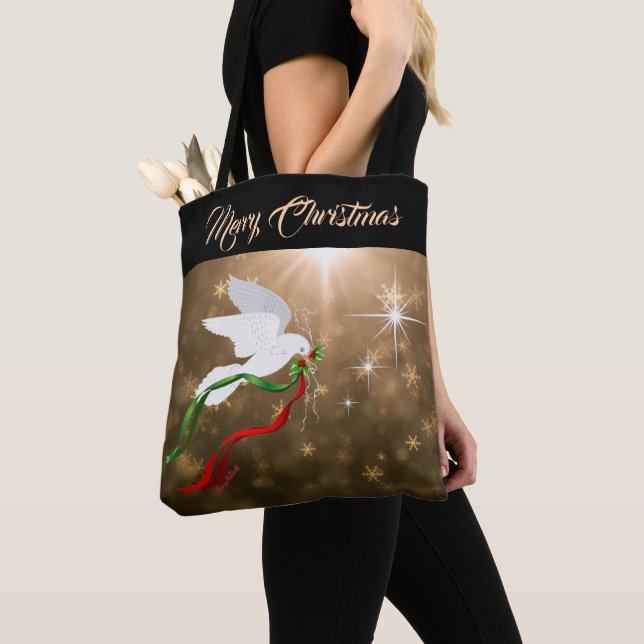 Bolso De Tela Tote White Dove (Detalle)