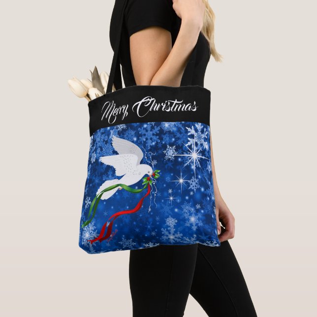 Bolso De Tela Tote White Dove (Detalle)