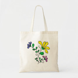Bolso De Tela Tote with Whimsical Flower Design