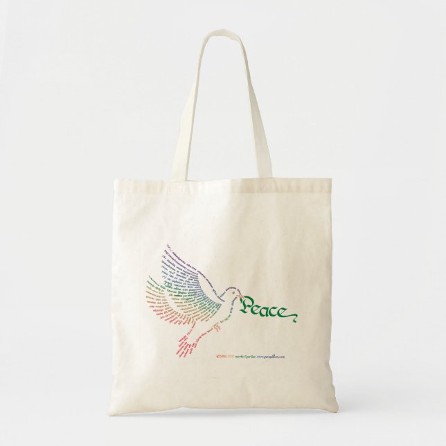 Bolso De Tela Tote World Peace Dove (Frente)