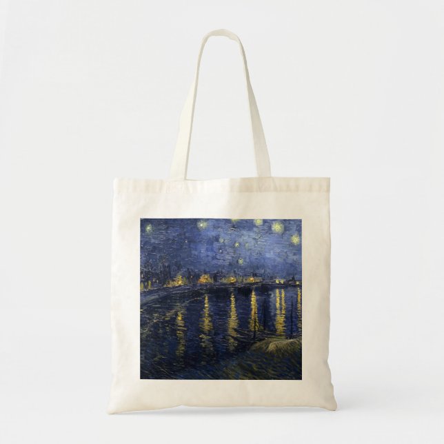 Bolso De Tela ToteArt: Noche de Van Gogh "TheStarry sobre el (Frente)