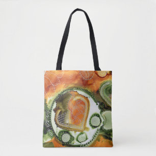 Bolso De Tela Totebag manchado anaranjado