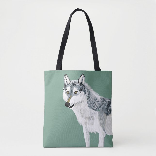 Bolso De Tela Totem Alberta Wolf (Anverso)