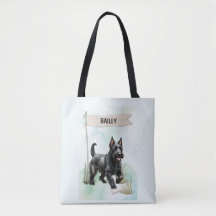 Tóter de Terrier Escocés Personalizado con Acuarel