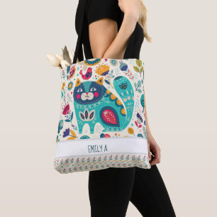 Bolso De Tela Totes de Higge - Flor de arte folclórico personali