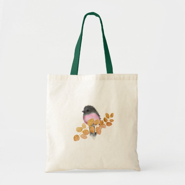 Bolso De Tela Totes de presupuesto para aves Robin Rosado (Frente)