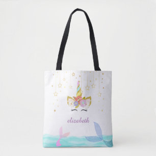Bolso De Tela Totes del hombro del unicornio de la sirena