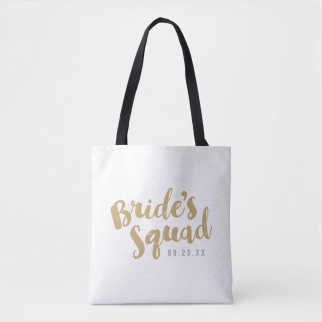 Bolso De Tela Totes del Partido Bridal Personalizado de Novias d (Anverso)