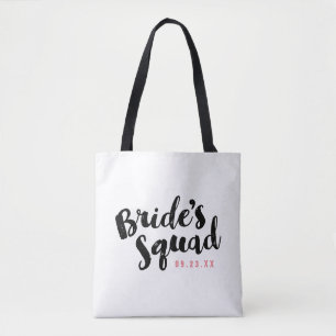 Bolso De Tela Totes del partido de novias personalizado del escu