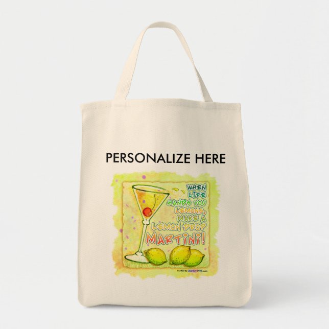 Bolso De Tela Totes, ultramarinos - gota de limón Martini (Frente)
