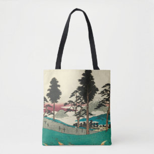Bolso De Tela Totsuka, Japón: Impresión de Woodblock del vintage