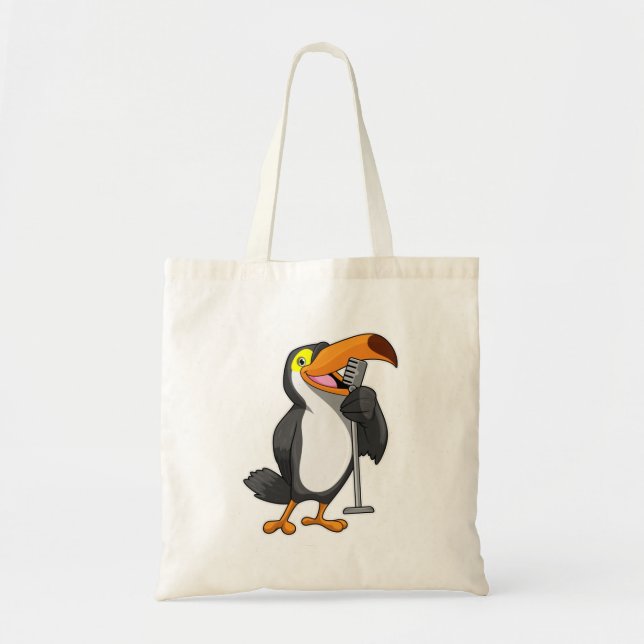 Bolso De Tela Toucan en la música con micrófono (Frente)