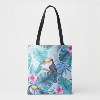 Bolso De Tela Toucanes acuarelas: sin foco tropical