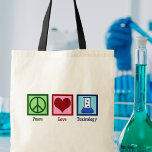 Bolso De Tela Toxicología del amor por la paz<br><div class="desc">La Toxicología del Amor de la Paz. Un regalo toxicólogo genial para un científico que trabaja en un laboratorio como experto en veneno y envenenamiento. ¡Apoyen a los investigadores de toxicidad con este lindo diseño!</div>