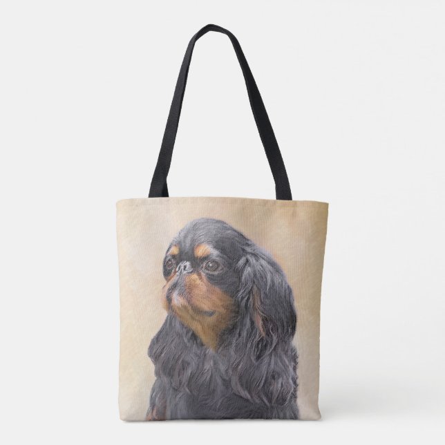 Bolso De Tela Toy English Spaniel Pintura Original Arte Animal (Reverso)