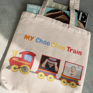 Bolso De Tela Toy Train Toddler Boys Birthday Blue