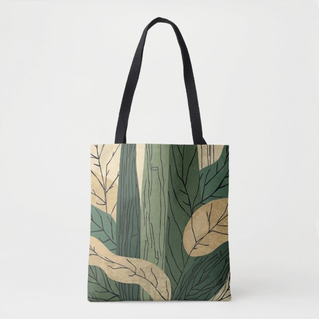 Bolso De Tela TR_004  Árboles Boho (Anverso)