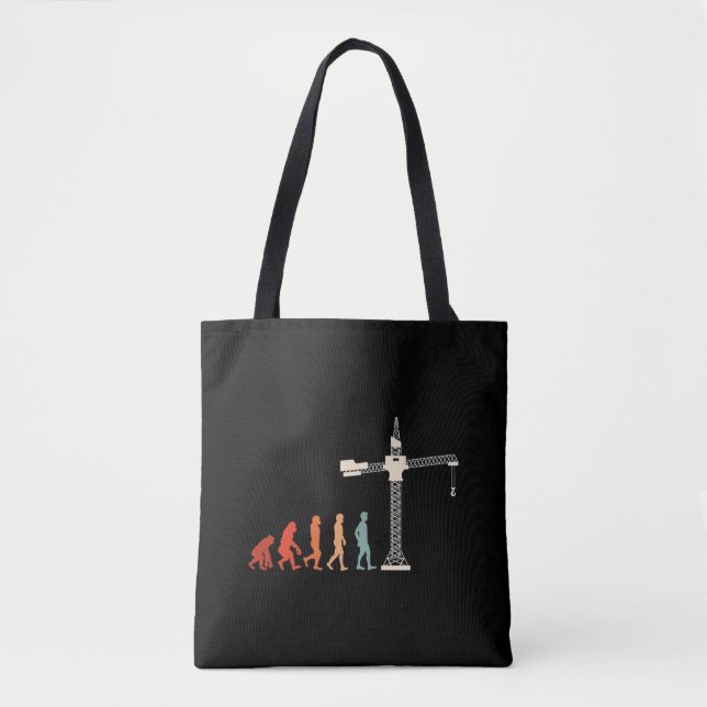 Bolso De Tela Trabajador de construcción de Crane Evolution (Anverso)