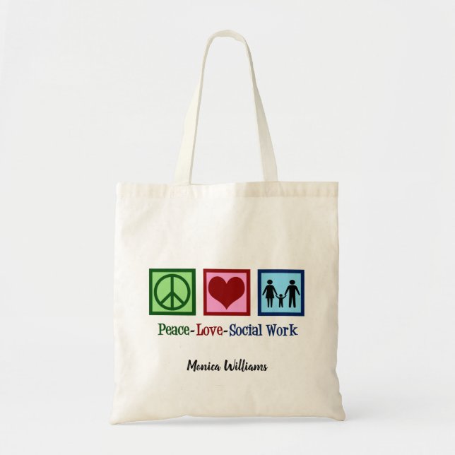 Bolso De Tela Trabajador social personalizado (Frente)