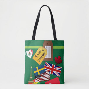 Bolso De Tela Trabajador social, viajero mundial