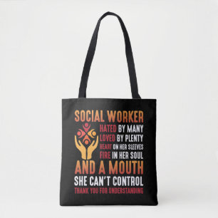 Bolso De Tela Trabajadora social educadora Chica Social