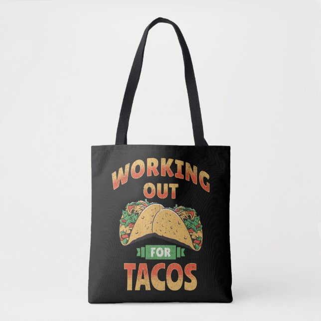Bolso De Tela Trabajar para los tacos (Anverso)