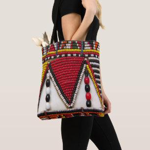Bolso De Tela Trabajo con cuentas tribales masái