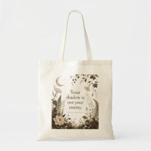Bolso De Tela Trabajo de Sombra Botánico Estampa de Cita Floral