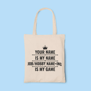 Bolso De Tela Trabajo divertido personalizado y nombre de aficio