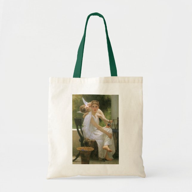 Bolso De Tela Trabajo Interrumpido por Bouguereau, Retrato de Án (Frente)