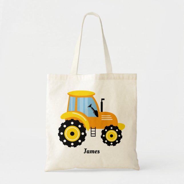 Bolso De Tela Tractor amarillo lindo para niños (Frente)
