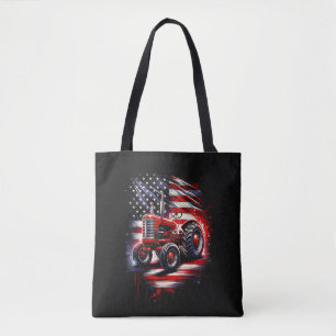 Bolso De Tela Tractor Patriótico 4 de Julio Bandera Americana Gr