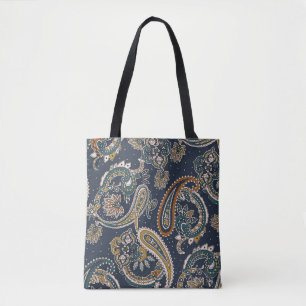 Bolso De Tela Traditional Indian Paisley pattern on backgroundpa