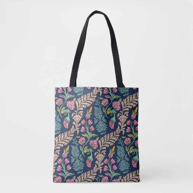 Bolso De Tela Traditional Mughal Allover Designart,pattern,flora (Anverso)