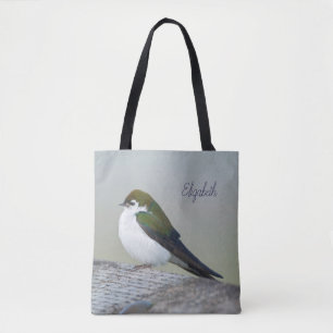 Bolso De Tela Tragón violeta-verde