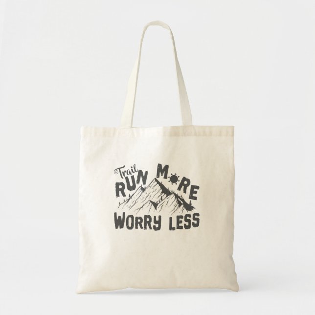 Bolso De Tela Traillauf Trail Run More Worry Less (Frente)