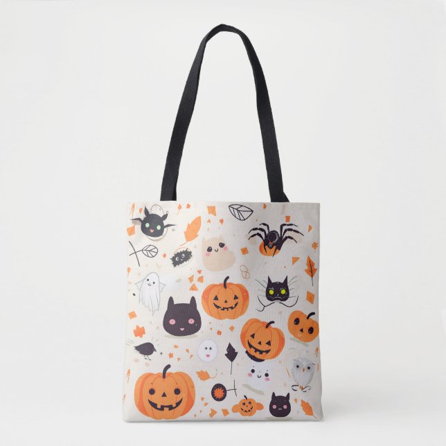 Bolso De Tela Trajes de Halloween con cretters espeluznantes (Anverso)