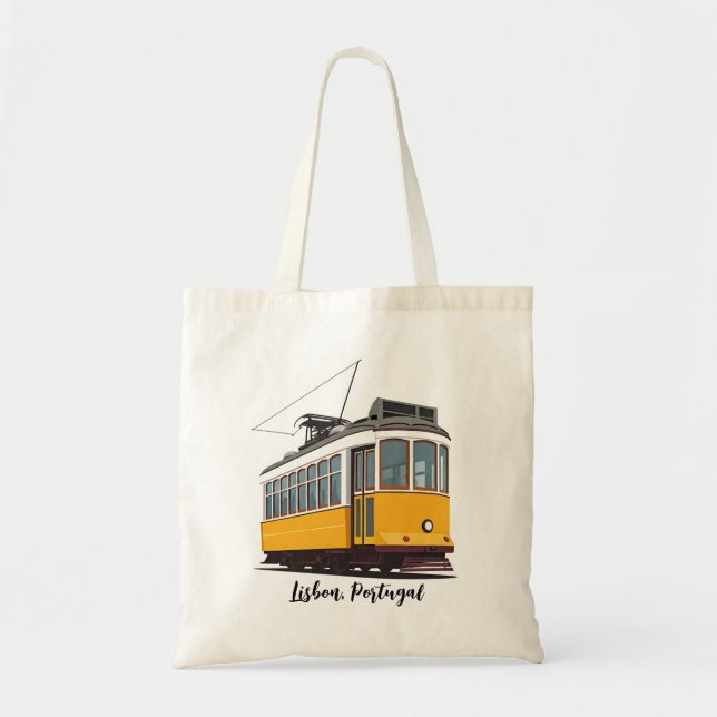 Bolso De Tela Tramo amarillo de Lisboa Portugal (Frente)