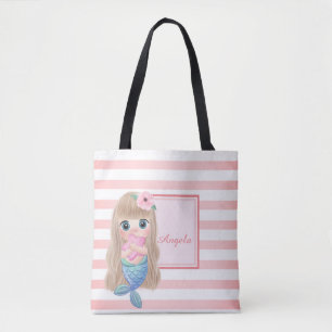 Bolso De Tela Trandy Rayada, Bebé Sirena