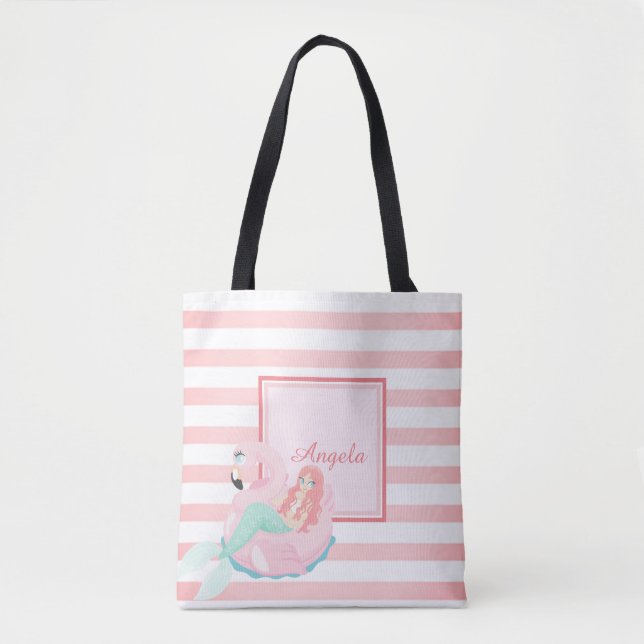 Bolso De Tela Trandy Striping, Sirena - Personalizado (Anverso)