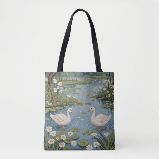 Bolso De Tela Tranquilidad en el pontón (Anverso)