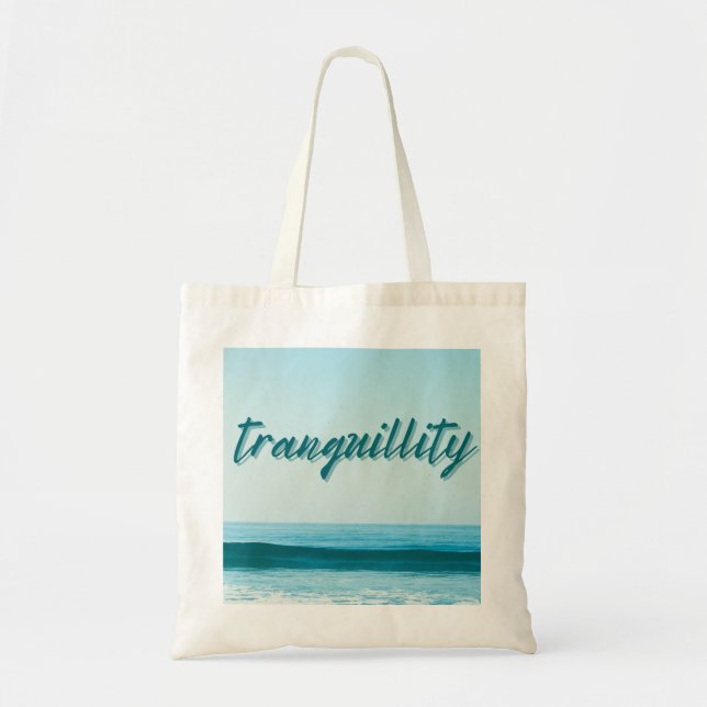 Bolso De Tela Tranquilidad Océano (Frente)