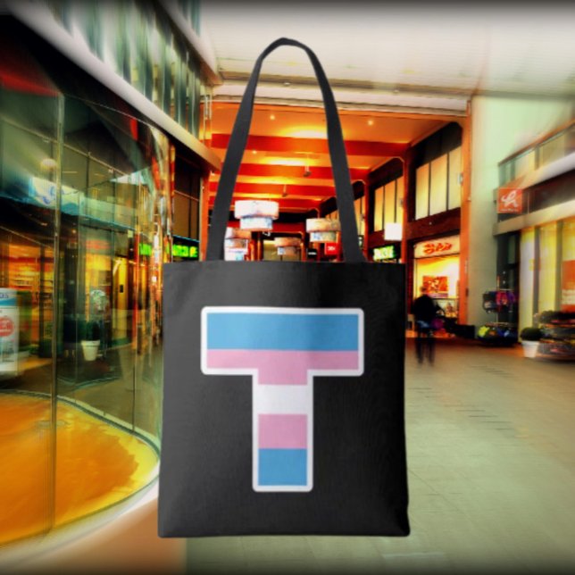 Bolso De Tela Trans Orgullo Capital T Tote Bag (Subido por el creador)