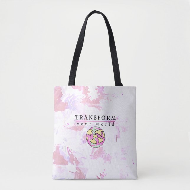 Bolso De Tela Transform your world Motivaional (Anverso)