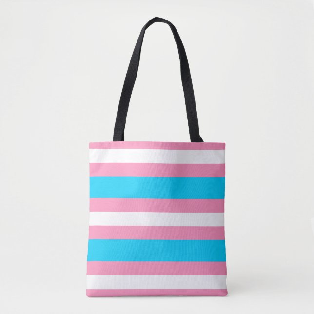 Bolso De Tela  Transgender Flag | LGBTQIA+ Pink, Blue and White (Anverso)